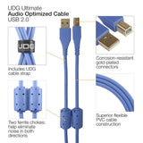 كابل صوت UDG Ultimate USB 2.0 AB أزرق مستقيم 1 متر