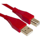 كابل صوت UDG Ultimate USB 2.0 AB أحمر مستقيم بطول 1 متر