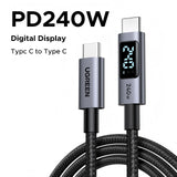 UGREEN 3 Meter 240W Smart Digital Display Type-C to Type-C PD Fast Charging Cable – L530 - 1 Year Warranty