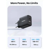 UGREEN 20W 2-Port Fast Charger UK Black - X227