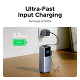 UGREEN 25000mAh – 200W Nexode Pro Power Bank with 35cm Braided Cable + 65cm Retractable Cable – PB728