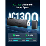 محول UGREEN CM492 AC1300 اللاسلكي ثنائي النطاق USB 3.0