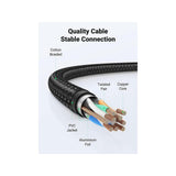 كابل UGREEN CAT8 محمي، دائري، مضفر، بمقابس معيارية، طول 1 متر (أسود) NW153