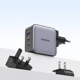 شاحن سريع UGREEN GaN بقوة 65 واط بثلاثة منافذ - CD296
