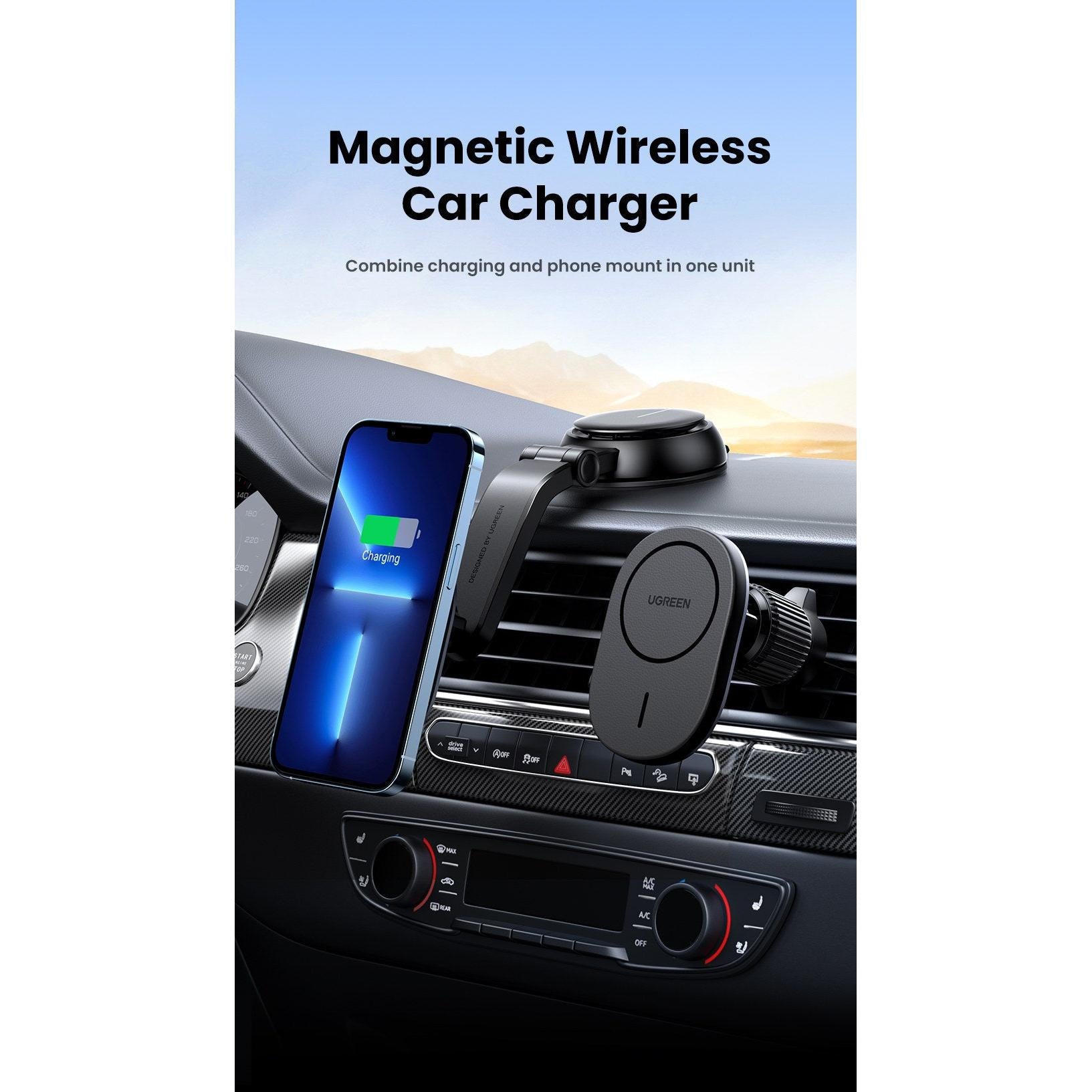 UGREEN Magnetic Car Wireless Charger 15W CD345 (Black)