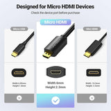 UGREEN Micro HDMI Male to HDMI Female Adapter Cable 22cm(Black) 20134