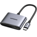 قارئ بطاقات متعدد الوظائف من UGREEN، منفذ USB-C إلى فتحة بطاقة SD، فتحة بطاقة TF، منفذ USB-A - CM387