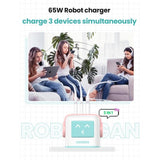 UGREEN Nexode 65W 3-Port GaN Fast Charger Pink Blue UK CD361