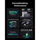 مجموعة شاحن سريع UGREEN Nexode Pro بقوة 100 واط بثلاثة منافذ بتقنية GaN، المملكة المتحدة X757