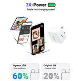 شاحن سريع UGREEN PD بقوة 20 واط، أبيض، المملكة المتحدة - CD137-W