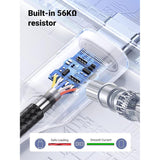 UGREEN USB-A 2.0 to USB-C Cable Nickel Plating Aluminum Braid 1m (Black)US288 18W