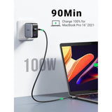 UGREEN USB-C Cable Aluminum Case with Braided 2m (Black) 100W US316