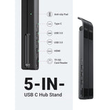 محطة إرساء UGREEN USB-C إلى 2*USB3.0+HDMI+SD+TF Card Reader - CM359