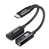 محول صوت UGREEN من USB-C إلى 3.5 ملم مع خاصية توصيل الطاقة - CM721