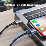 كابل UGREEN USB-C إلى Lightning ذكر/ذكر، غلاف من الألومنيوم المضفر، طول 1 متر، فضي - US304