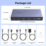 UGreen CM692 HDMI 8K 60Hz KVM Switch 2 In 1 Out With 4 USB Devices