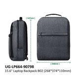 حقيبة ظهر للكمبيوتر المحمول UGreen LP664 B02 رمادي داكن، تتسع لأجهزة يصل حجمها إلى 15.6 بوصة