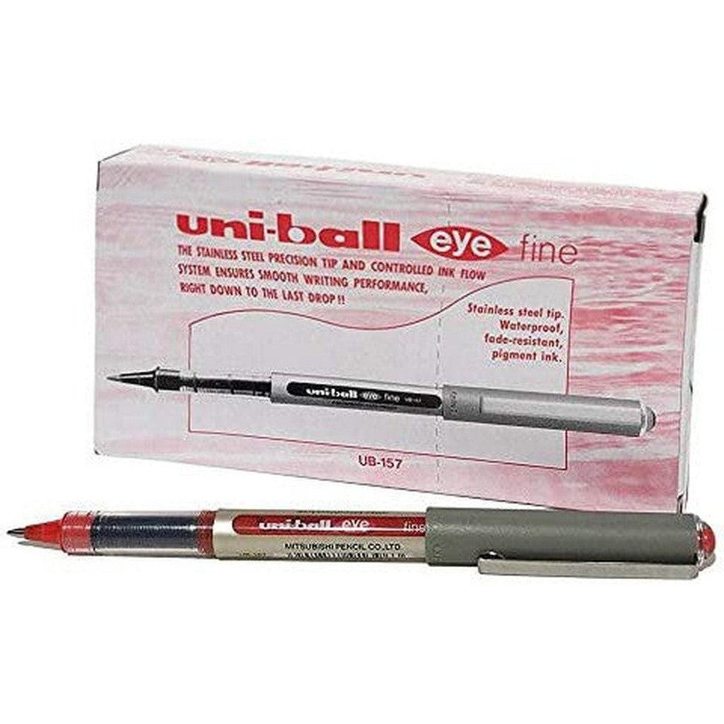 Uni Ball Eye Fine Ub157 - Box Of 12-Pens-UNI BALL-Red-Star Light Kuwait