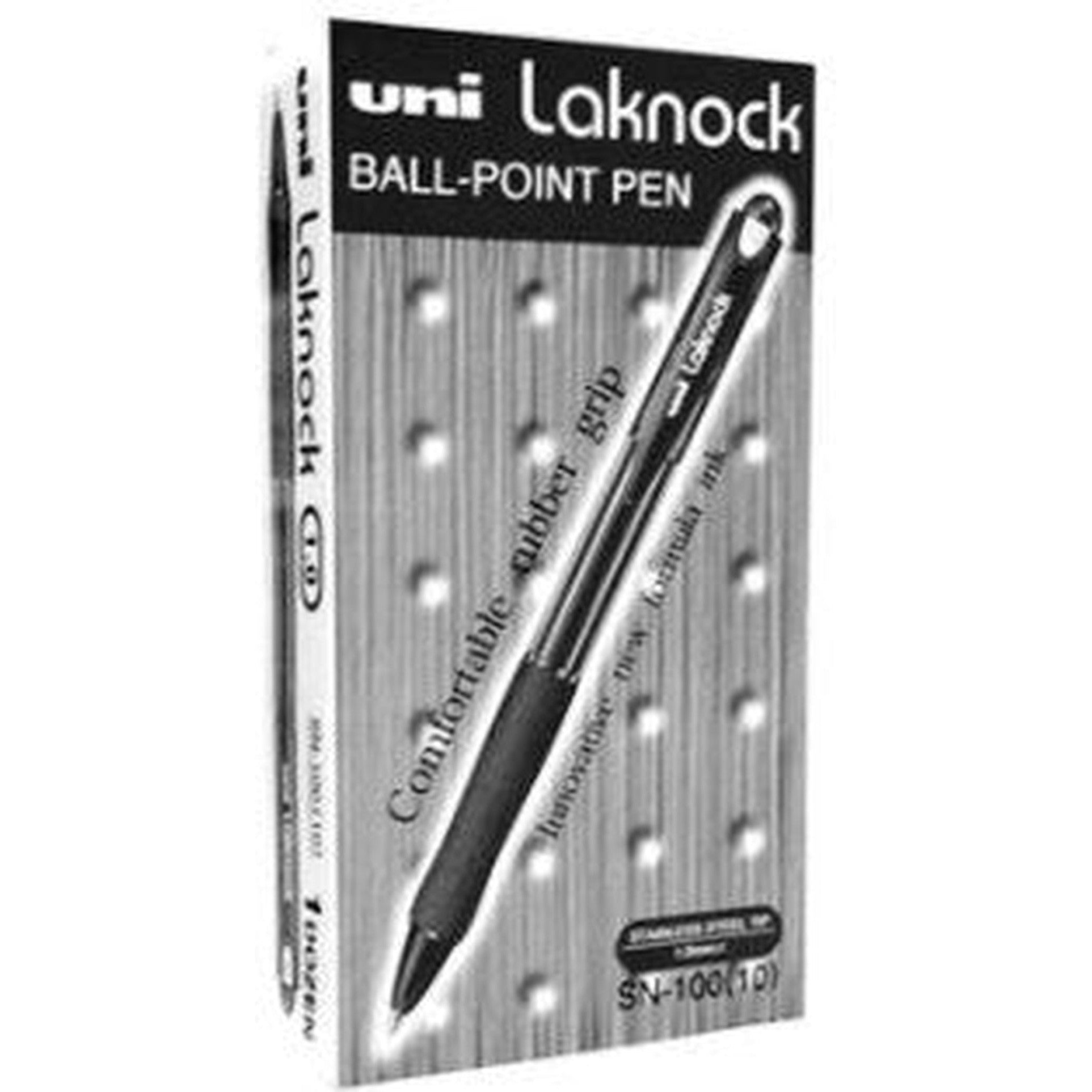 Uniball Laknock Ball Pen 0.7 Blue/Black Pack Of 12 Pcs-Pens-UNI BALL-Black-Star Light Kuwait