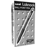 Uniball Laknock Ball Pen 0.7 Blue/Black Pack Of 12 Pcs-Pens-UNI BALL-Black-Star Light Kuwait