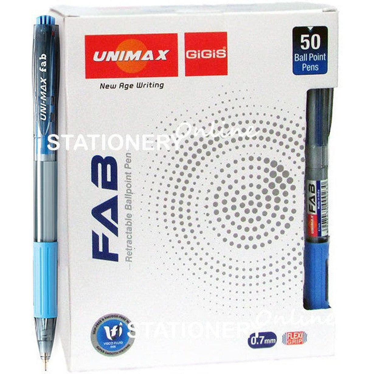 Unimax Gigis Fab Retractable Ball Point Pen Pack Of 50 Pens-Pens-Unimax-Star Light Kuwait
