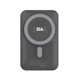 SIA 10000mAh Magnetic Power Bank with RGB Cooling Fan & Aluminum Stand – Gray