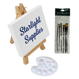Canvas With Stand 15 X 20 Cm Combo Set Including Brush and Palette