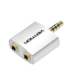 Vention BDAW0 3.5mm Male to Dual 3.5mm Female Audio Adapter Silver Metal