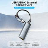 Vention HDMI-A to USB-C/USB-A Video Capture Card 0.1M Gray