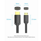 Vention HDMI-C to HDMI-A 4K HD Cable 3M Black