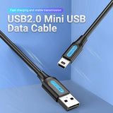 Vention USB 20 A Male to Mini B Male Cable 05M Black PVC Type