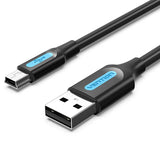 Vention USB 20 A Male to Mini B Male Cable 05M Black PVC Type