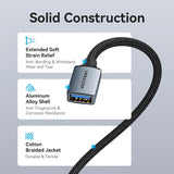 Vention USB 3.0 A Male to Female Extension Cable 0.5M Gray Braided