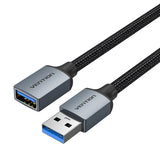 Vention USB 3.0 A Male to Female Extension Cable 0.5M Gray Braided