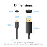 Vention USB-C to Display Port 4K HD Cable 2M Black
