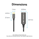 Vention USB-C to DisplayPort 8K Converter 0.25M Black Zinc Alloy