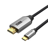 Vention USB-C to HDMI 4K Cable 2M Cotton Braided Black