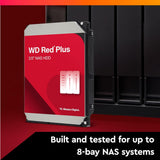 قرص صلب WD Red Plus بسعة 8 تيرابايت لأجهزة التخزين الشبكي (NAS) - سرعة 5400 دورة في الدقيقة، فئة SATA 6 جيجابت/ثانية، CMR، ذاكرة تخزين مؤقتة 128 ميجابايت، 3.5 بوصة - WD80EFPX