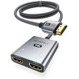 Warrky HDMI Splitter 1 in 2 out 4K 30Hz 3.3FT/1M