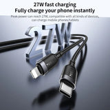 Yesido 27W Type-C to Lightning Data Cable – 3m Black)