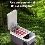 Yesido 28L Portable Car Refrigerator – Dual-Zone Cooling & Heating (Brown)