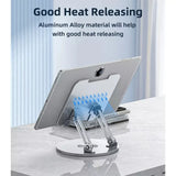 Yesido C293 Aluminum Alloy 360° Rotating Laptop/Tablet Stand – Foldable & Heat Dissipating Design