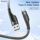 Yesido CA109 Fast Charging Data Cable - 3M / USB / Micro - Black
