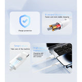 كابل بيانات وشحن سريع من يسيدو CA120 مصنوع من مادة PVC - طول 1 متر / USB / Lightning - أبيض