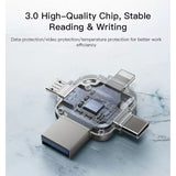 Yesido FL15 4-in-1 OTG Flash Drive - 512GB/ Up to 110 MB/s/ USB 3.0/ Micro/ Type-C/ Lightning Memory Stick