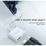 محول الصوت والفيديو Yesido HM06 ذو 8 دبابيس إلى HDMI - Lightning / 1080p / USB - أبيض