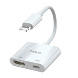 محول الصوت والفيديو Yesido HM06 ذو 8 دبابيس إلى HDMI - Lightning / 1080p / USB - أبيض