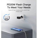 شاحن السفر العالمي Yesido MC17 - 20 واط / USB-C / USB-A / أسود