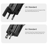 شاحن السفر العالمي Yesido MC17 - 20 واط / USB-C / USB-A / أسود