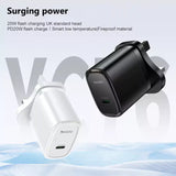 شاحن يسيدو YC76BC السريع بقوة 20 واط بمنفذ USB-C - يتضمن كابل من النوع C / أسود